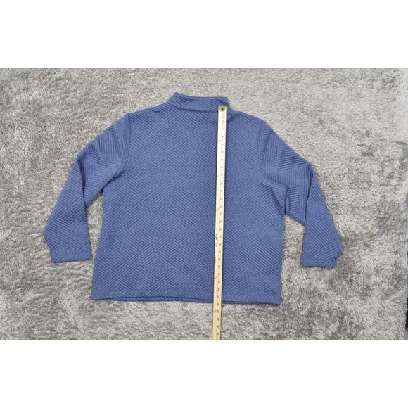 Weekends by Chico's Blue Pullover Sweater Size 3 Knit Mock Neck Long Sleeve - Picture 5 of 8